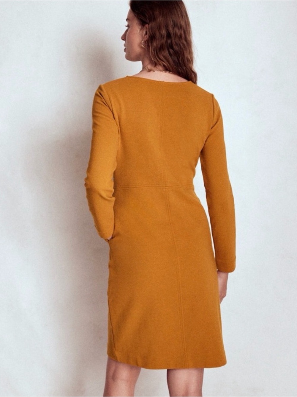 Boden Cornelia Ottoman Long-Sleeve Shift Dress Size 14 - Picture 3 of 8